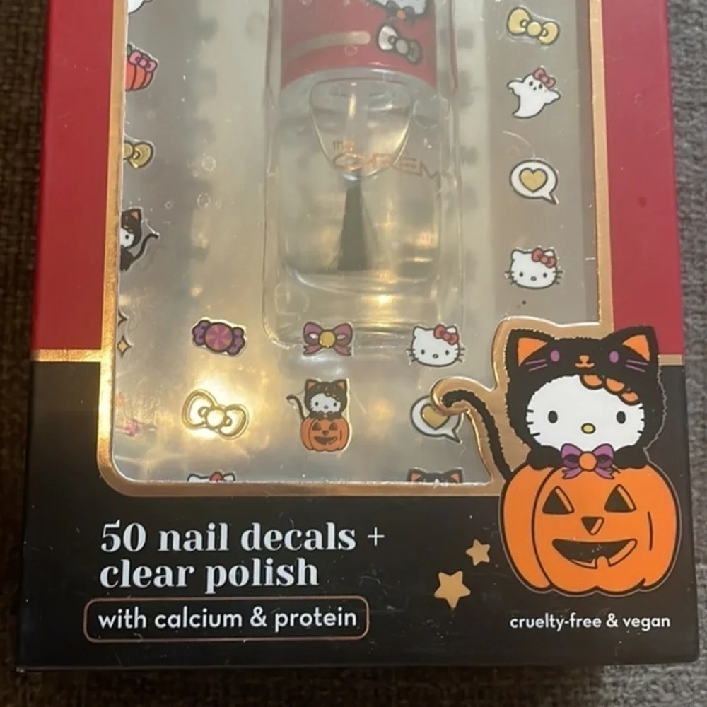The Creme Shop Hello Kitty Halloween Nail Decal Clear Polish Sanrio Limited Set